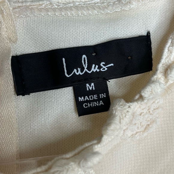 LULUS - NEW/NWT - Lust Or Love Cream Embroidered Lace Long Sleeve Dress. Medium. - Picture 8 of 13